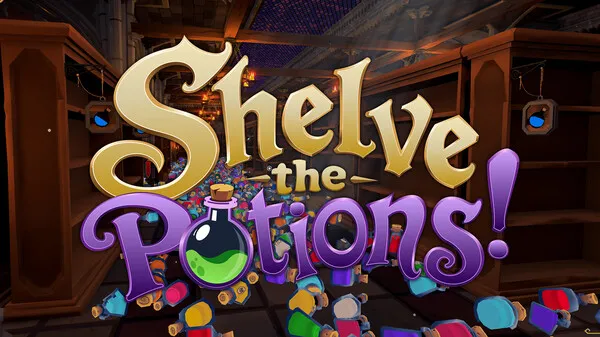 Official gameplay trailer preview showing potion shelves in the workshop.
